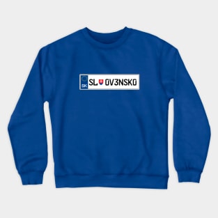 Slovakia car registration plate Crewneck Sweatshirt